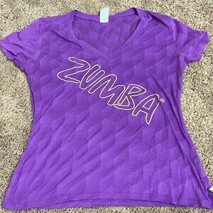 Zumba Fitness Purple V-Neck Tee